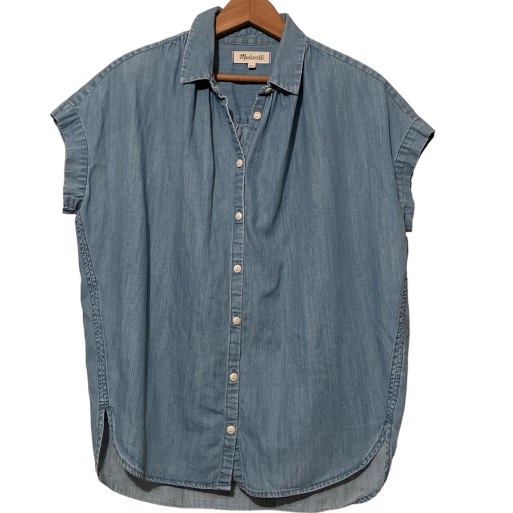 Madewell Central Shirt in Roberta Indigo NEW XXS-M - Picture 4 of 9